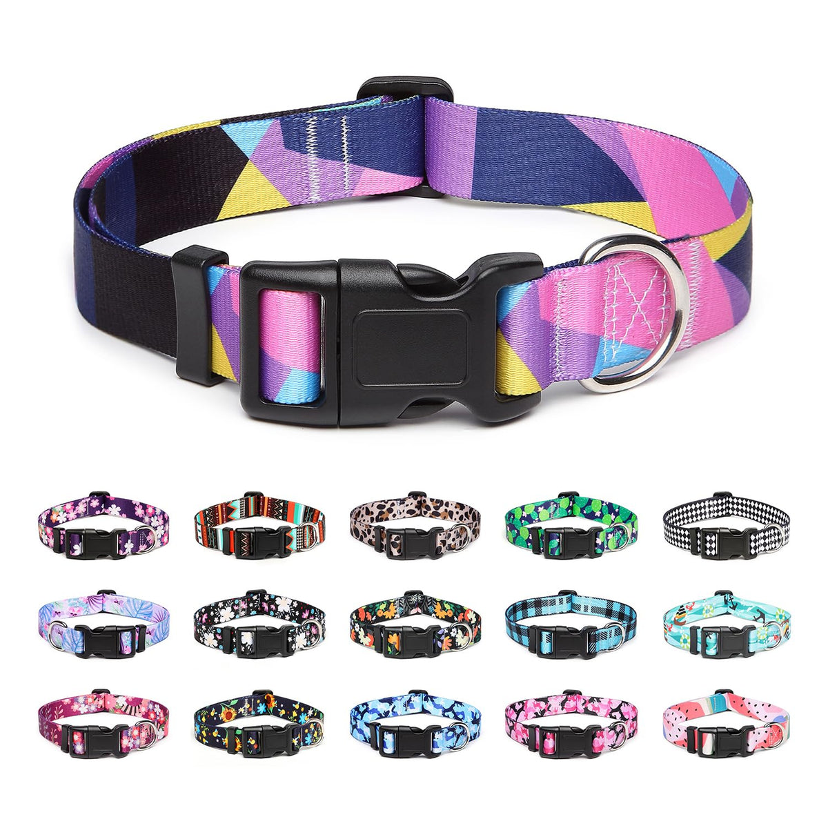 Mercano Adjustable Dog Collar - Special Design Patterns, Soft Nylon Comfortable Sturdy Pet Collar for Small Medium Large Dogs (XS, Tribal Red)