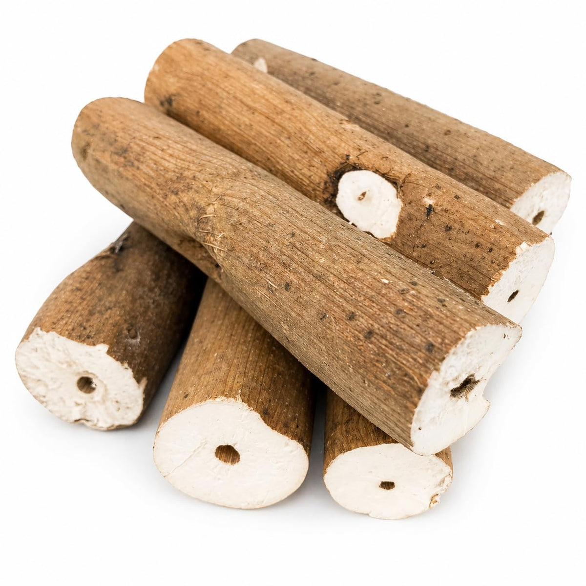 Bonka Bird Toys 1211 Pk6 Natural Bark Sola Sticks, 6-Pack, 3" Long, 1.25" Diameter, Soft Chew and Foraging Toy for Birds, Parrots, Parakeets, Cockatiels, Lightweight, Natural, Safe, Eco-Friendly