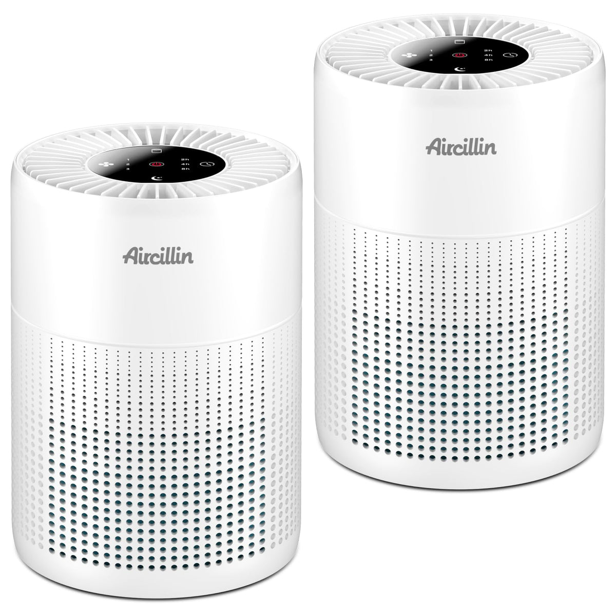 2 Pack Air Purifiers for Home Bedroom H13 True HEPA Air Filter Cleaner, Odor Eliminator, Remove Smoke Dust Pollen Pet Dander, Night Light For Home Living Room Dorm, Quiet 24dB Filtration System