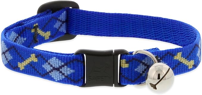 LupinePet Originals 1/2" Dapper Dog Cat Safety Collar, 8-12"