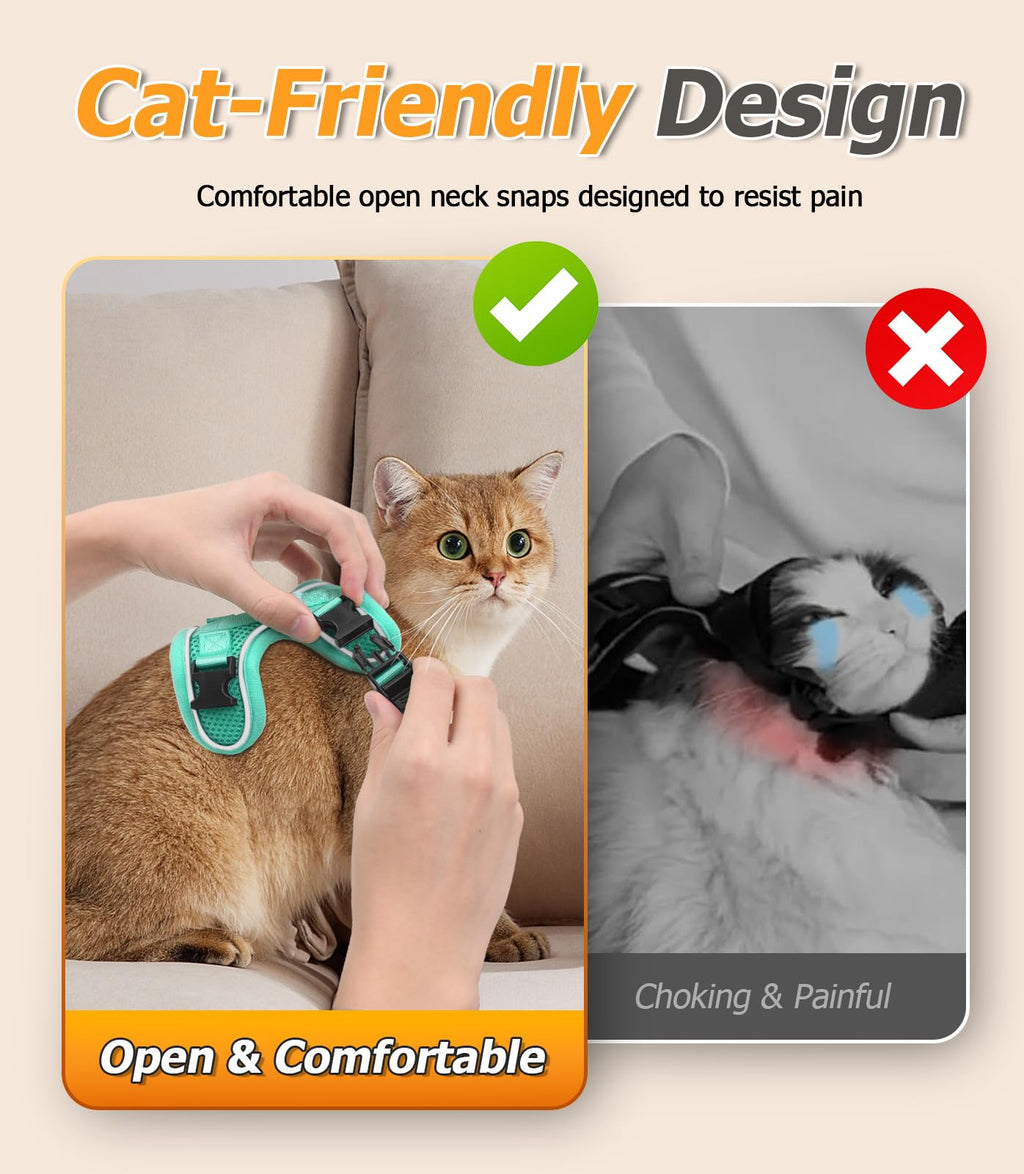 Cat Harness and Leash Set,Escape Proof Kitten Harness,Green