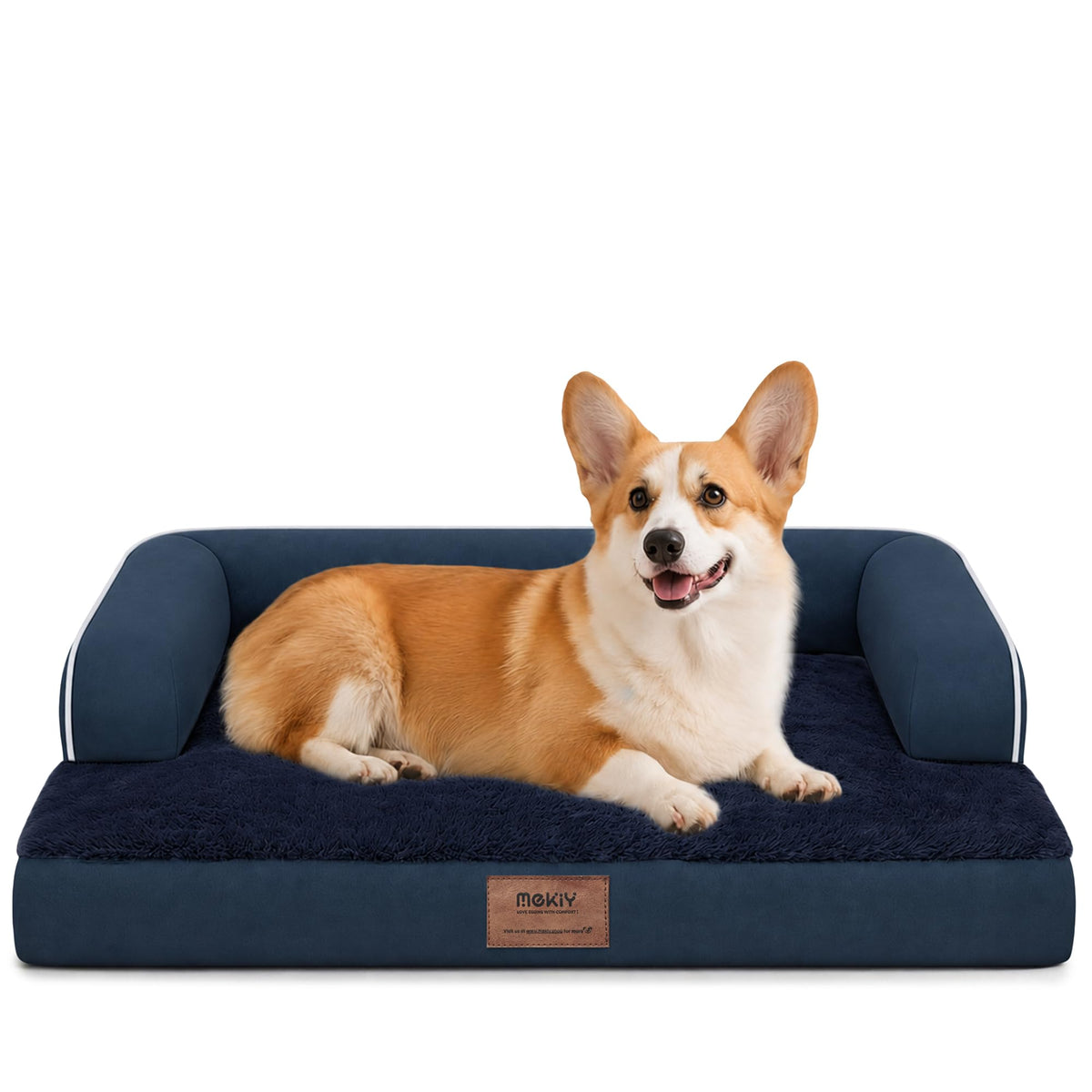 MEKIY Orthopedic Waterproof Dog Bed with Bolster for Extra Large Size Dogs