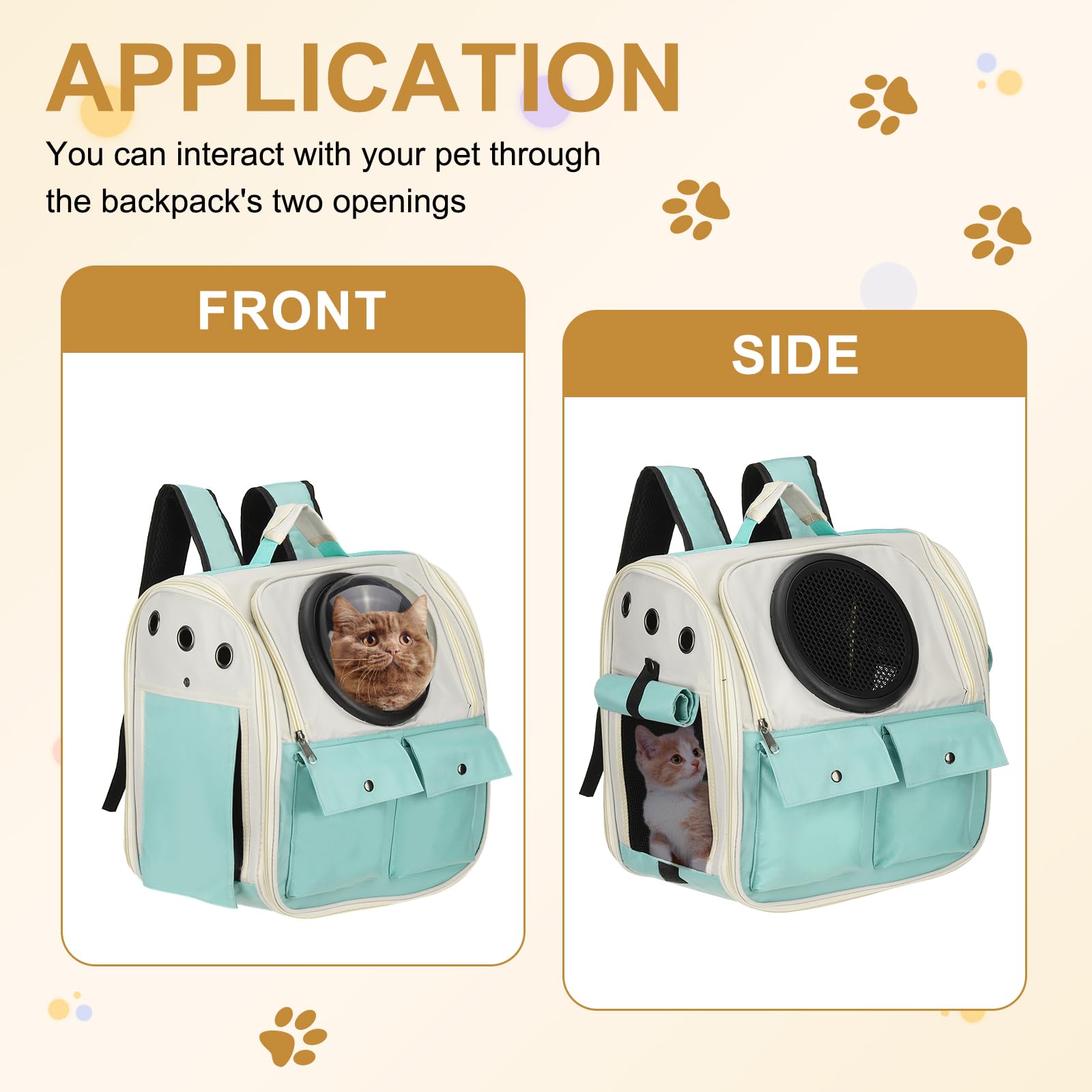 PETAXCELL Pet Backpack Carrier, Portable and Ventilated, Oxford Cloth, Dogs Cats and Small Animals Travel Bag 12.99", (Blue, 1 Pcs), Intended for Hiking/Camping/Traveling