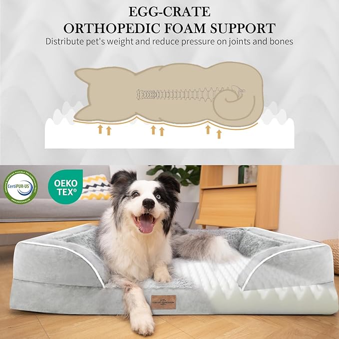 Comfort Expression Waterproof Orthopedic Dog Bed for Medium Size Dog