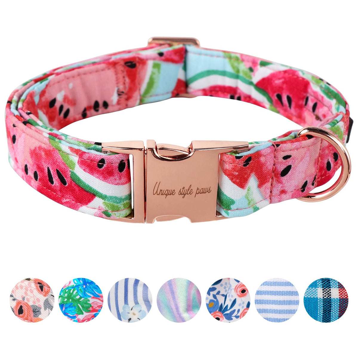 Unique style paws Dog Collar Metal Buckle Painting Banana Leaves Collar Gift Durable Cute Collar for Small Medium Large Boys Girls Dogs