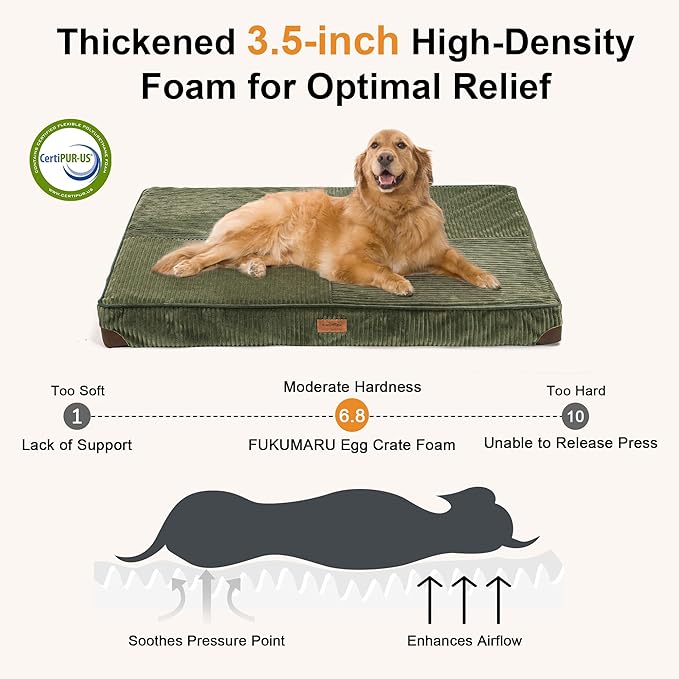 FUKUMARU X-Large Dog Bed, Thickened Waterproof Dog Mat with Washable Cover