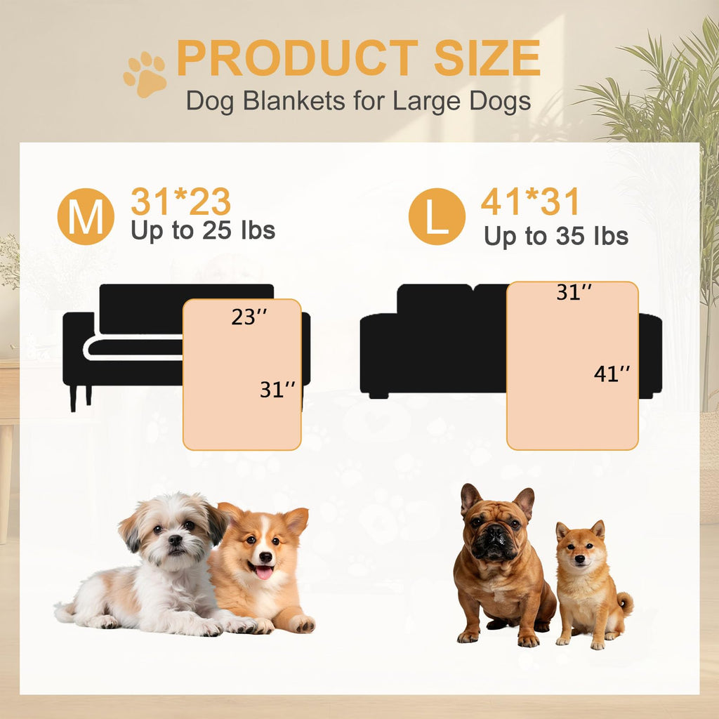 Gowyeg Dog Blanket for Small Medium Dogs 41"x31", Soft Reversible Cute Paw