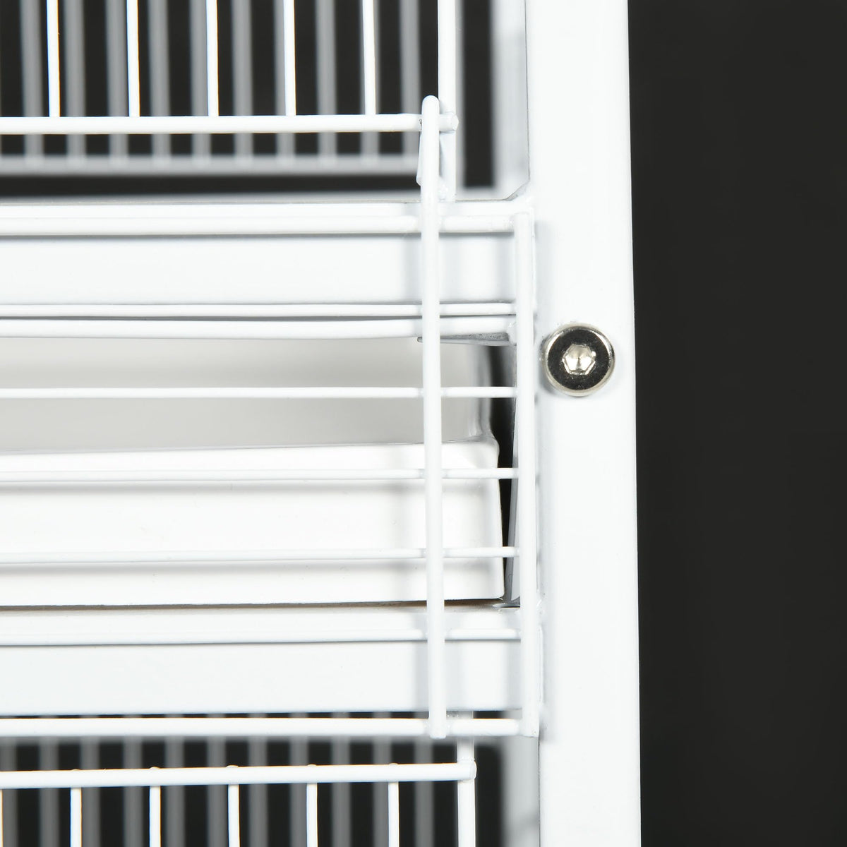 PawHut Wrought Metal Bird Cage Feeder with Rolling Stand Doors 67" H White