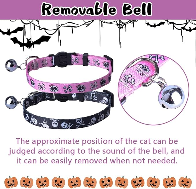 PUPTECK Cat Collar Breakaway with Bells, Adjustable Kitten Collar Outfit