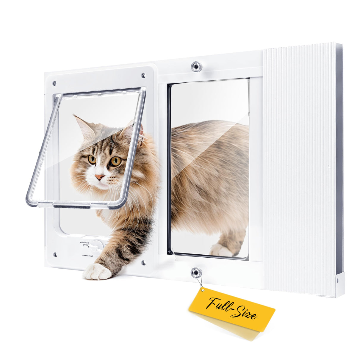 HOMEPEDIA Full-Size Cat Door for Window, H: 15.3", Fit 28"-32" Window