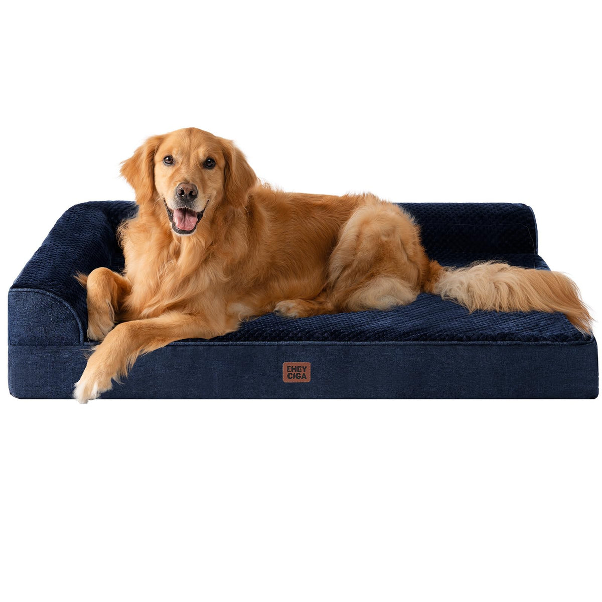 EHEYCIGA Orthopedic Dog Bed Medium Size, Memory Foam Dog Bed, Navy Blue