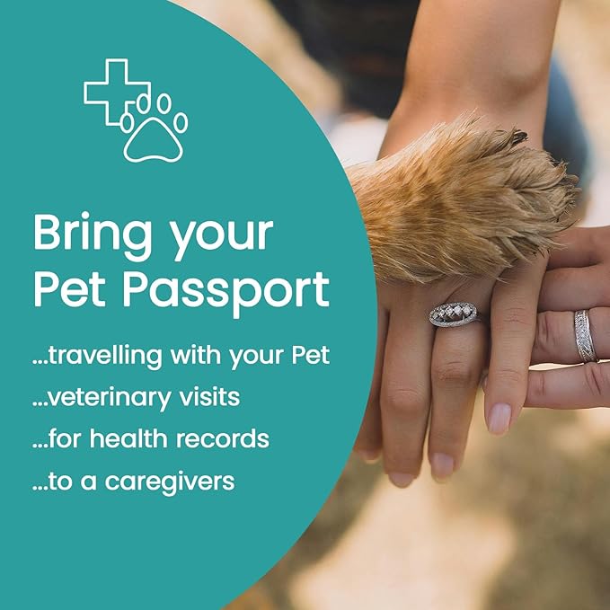 Color Premium PU Leather stitch-sewn Pet Passport Medical Record for Pet Health and Vaccination English + Spanish for Cat, Dog, Puppies and Kittens (Light Brown, Single)
