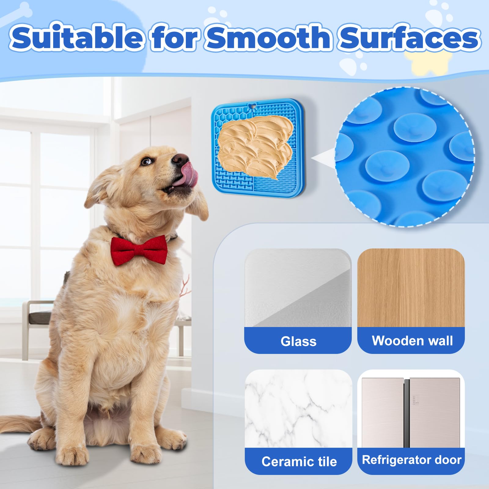 Lick Mat for Dogs, Slow Feeder with Suction Cups for Dog Anxiety Relief