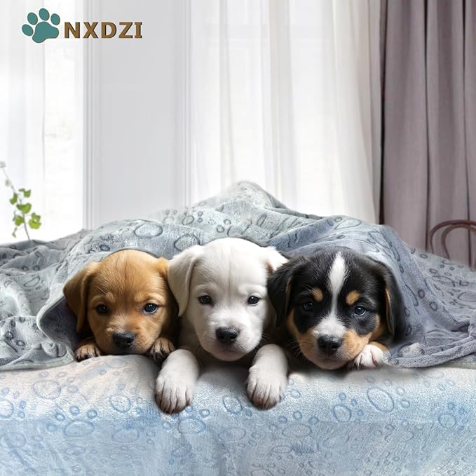 Dog Blankets for Medium Large Dogs, 3 Pack Washable 41" x 31", Fuzzy Soft Puppy Throw Cover for Kennel Crate Bed, Pet Blankets