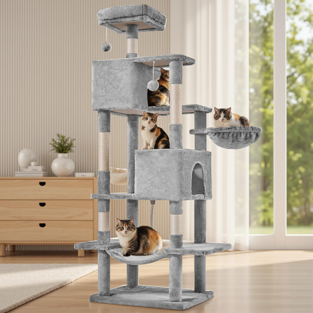Aidoly Large 66 Inch Cat Tree Tower with Sisal Scratching Post