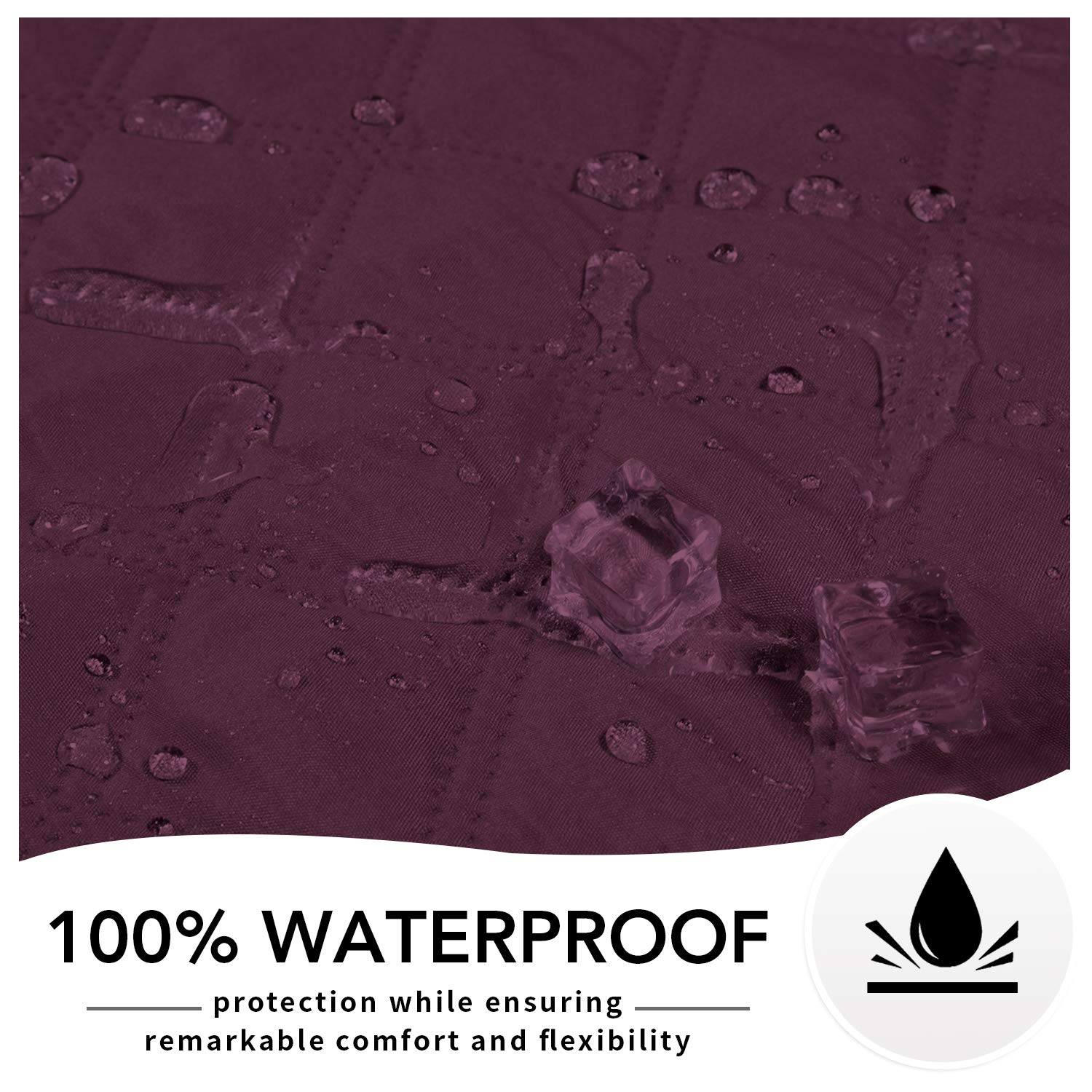 Easy-Going Waterproof Dog Bed Cover, Non-Slip Pet Blanket, 86x82in, Wine