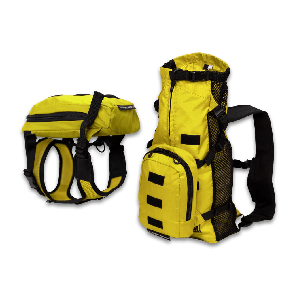 K9 Sport Sack Walk-On - X-Small, Buttercup Yellow - Ideal for Dogs with 9-12” Back Length - Lightweight, Packable, Backpack-Style Carrier - Includes Compatible Harness & Storage Bag