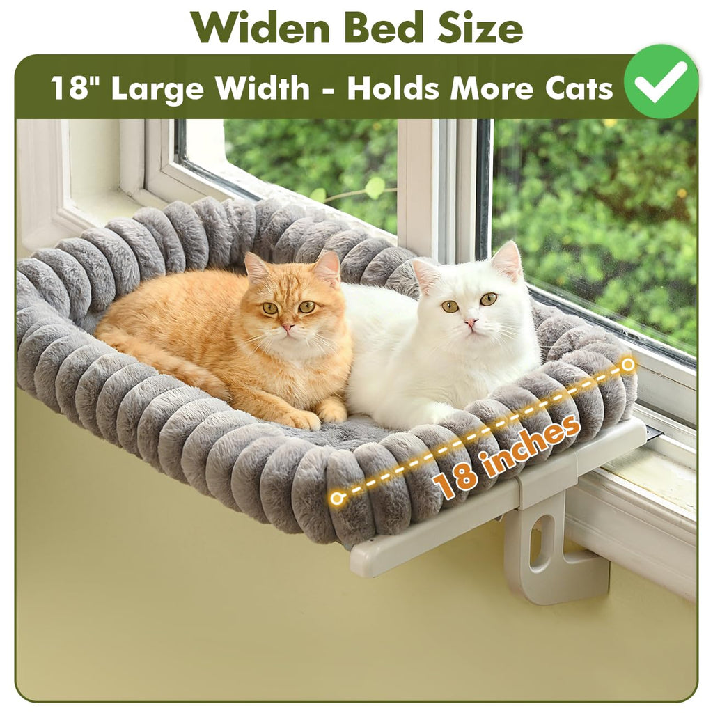 Zoratoo Cloud-Soft Cat Window Perch,Zipper Design Cat Seat with Metal Frame
