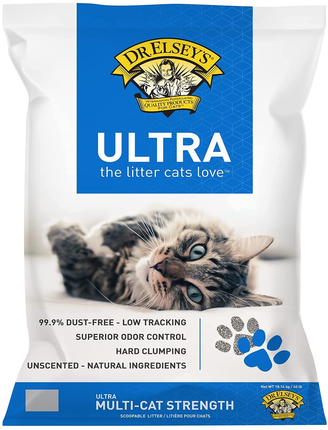 Dr. Elsey's Ultra Unscented Clumping Clay Cat Litter 18 lb Bag