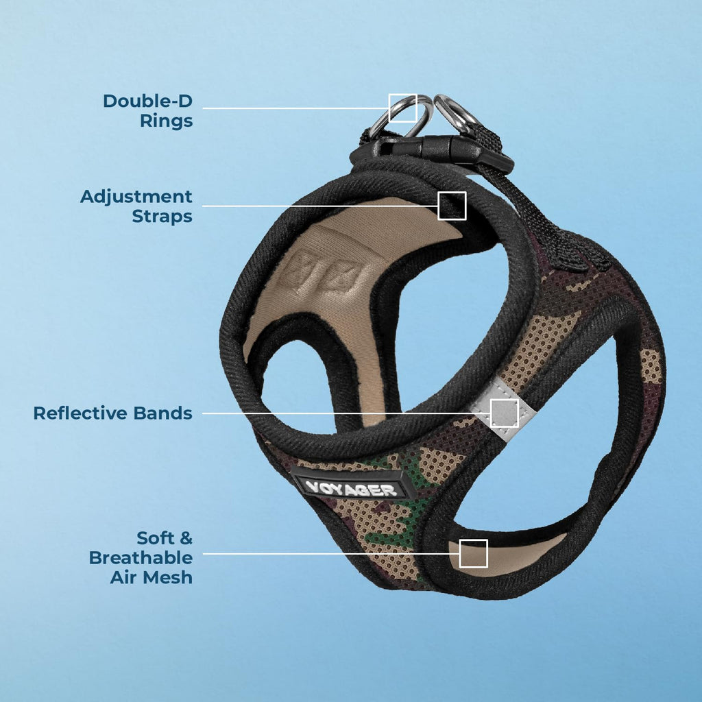 Voyager Step-in Air Dog Vest Harness - Army, Small