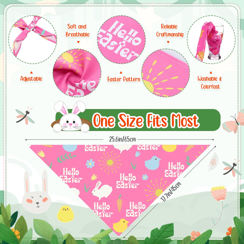 Chunful 50 Pcs Easter Bandanas for Dog Pet Bandanas Bulk Dog Triangle Scarf Bib Seasonal Pet Costume Adjustable Cat Outfit Washable Bids Kerchief for Small Medium Puppy