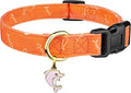 Cotton Handmade Dog Collar Cute and Distinctive Patterns Orange Fish with Pendant for Girl Boy Dogs Collars M