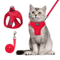 Betmaypet Cat Harness and Leash Set, Soft and Breathable Vest with Reflective Strip, Escape Proof Kitten Harness, Easy to Wear for Cats Walking and Traveling (Red, M)