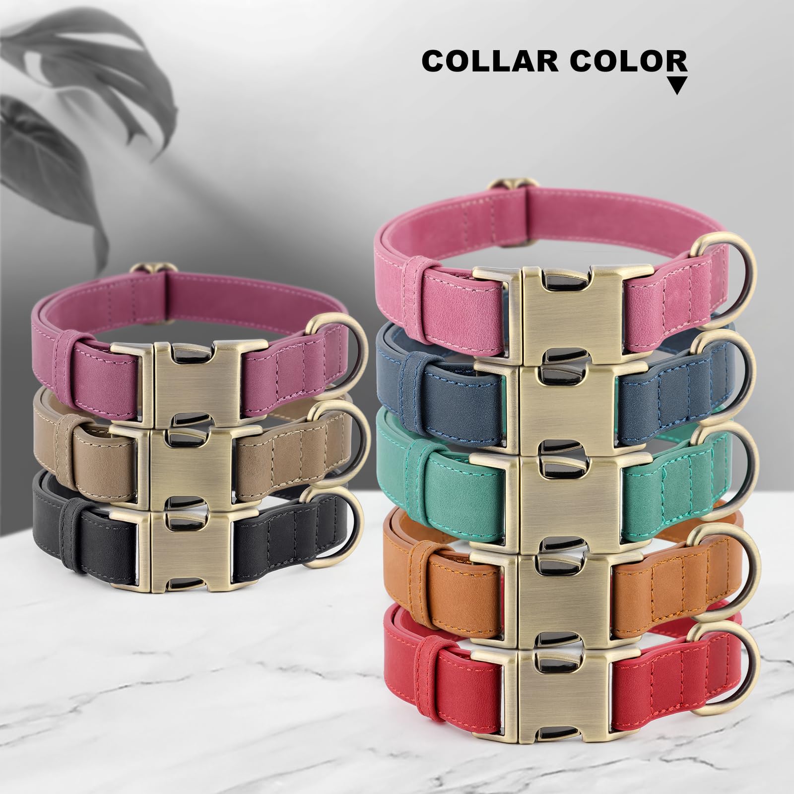 Plutus Pet Genuine Leather Dog Collar, Adjustable and Skin-Friendly