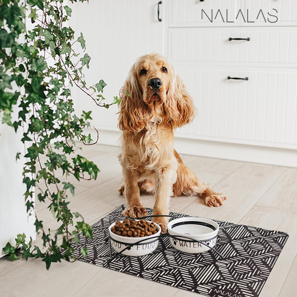NALALAS Dog Mat for Food and Water, Cat Feeding Mat | Waterproof Dog Bowl Mat | Non-Slip Pet Food Mat for Floors | Pet Mats for Food and Water | Easy to Clean