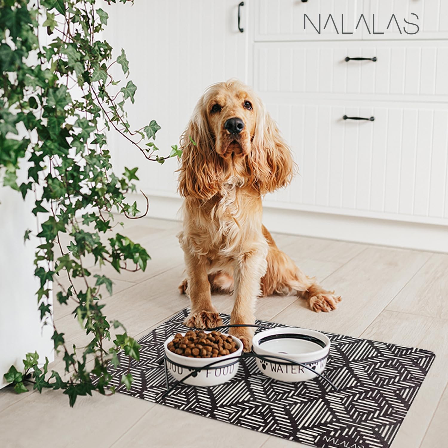 NALALAS Dog Mat for Food and Water, Cat Feeding Mat | Waterproof Dog Bowl Mat | Non-Slip Pet Food Mat for Floors | Pet Mats for Food and Water | Easy to Clean