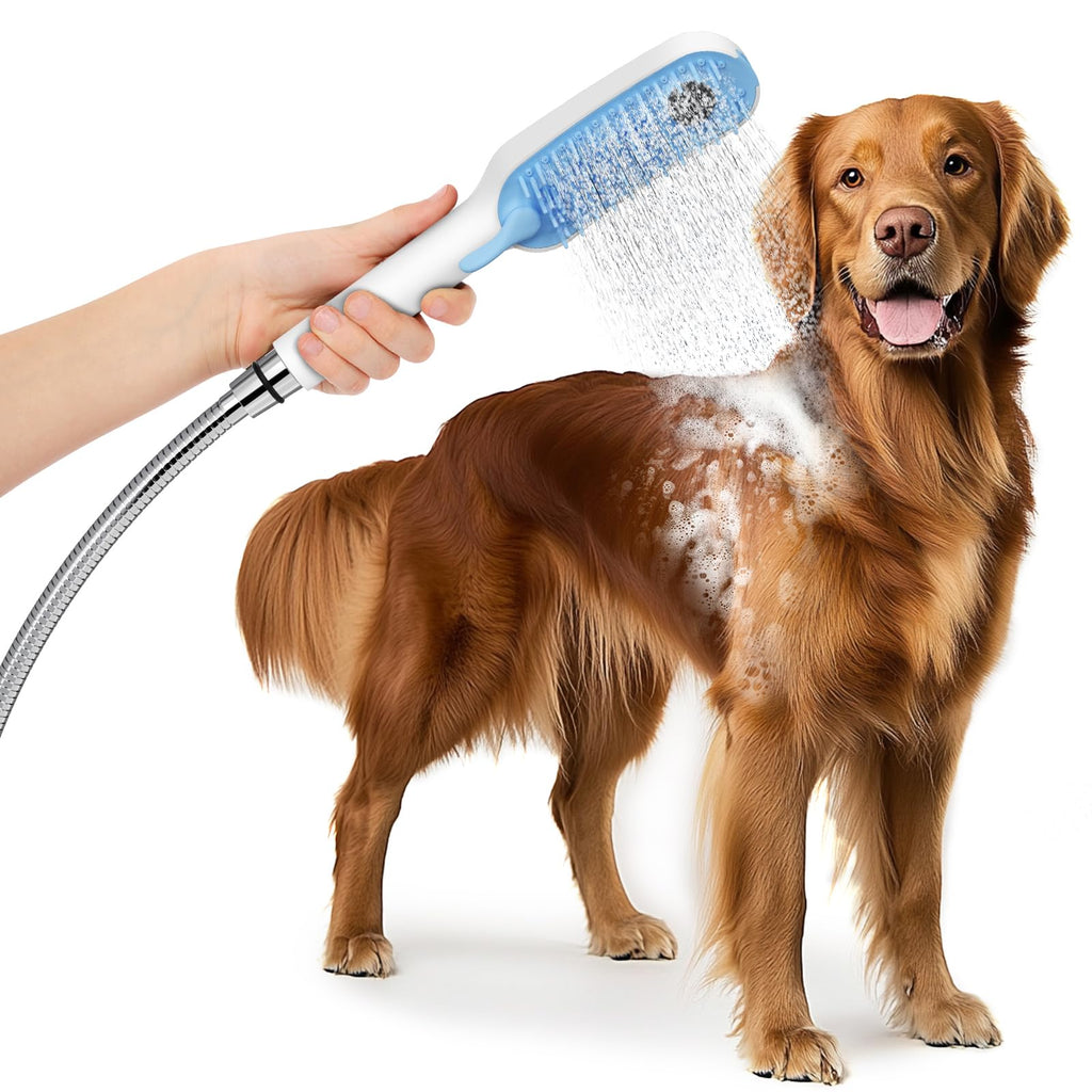 Dog Shower Attachment with 4 Adjustable Settings, Indoor and Outdoor Use