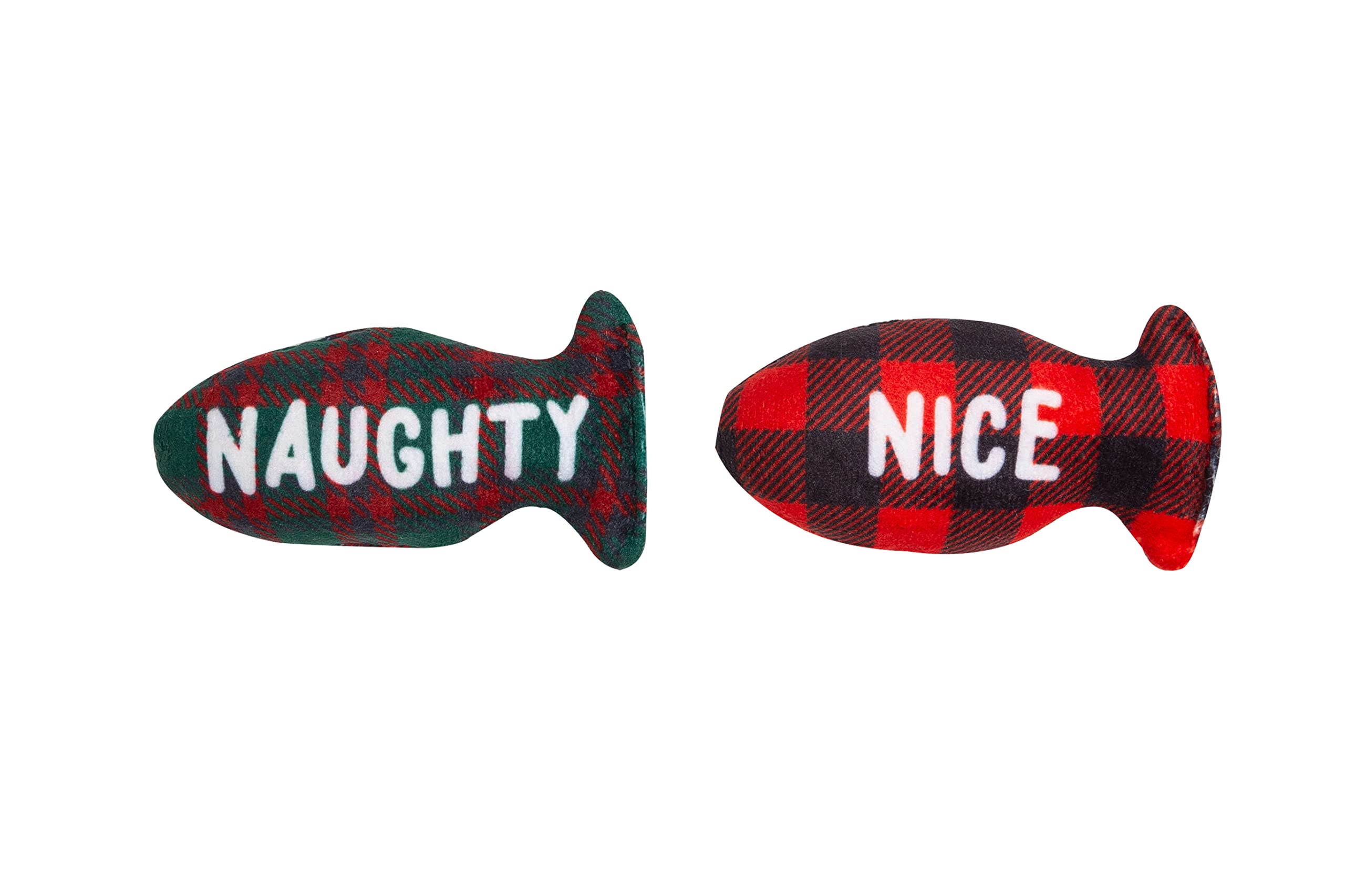 Pearhead Naughty Or Nice Christmas Cat Toy Set, Holiday Pet Owner Gift, Christmas Must Have Toy Set, Cat Teaser Toy, with Catnip Pouch, Set of 2