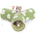 Tempcore Cat Tunnel, 3-Way Collapsible Toy for Indoor Cats, Daisy Blue