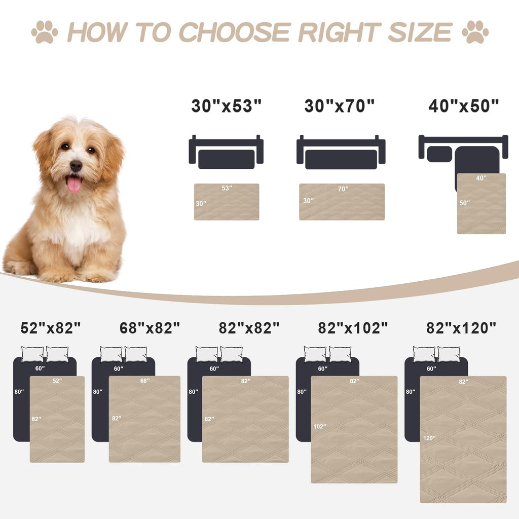 Smiry Waterproof Dog Bed Cover, Reversible Pet Blanket for Sofa Couch