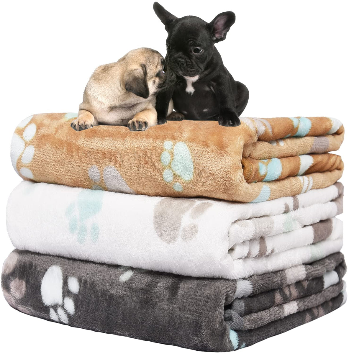 Rezutan 3 Pack Premium Soft Dog Blanket for Medium Dogs Puppy & Cat