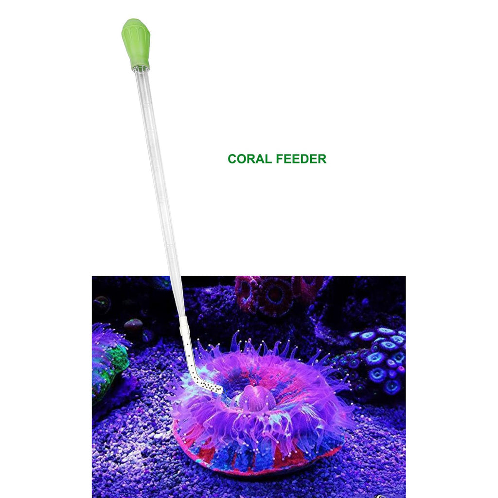 50ml Manual Coral Fish Feeder/Water Changer/Waste Remover with 2pcs Extension Pipes, Fecsam 17.7inch Aquarium Clean Tool for Fish Tank Cleaning, Aquatic Pipette Dropper, Gravel Cleaner Siphon