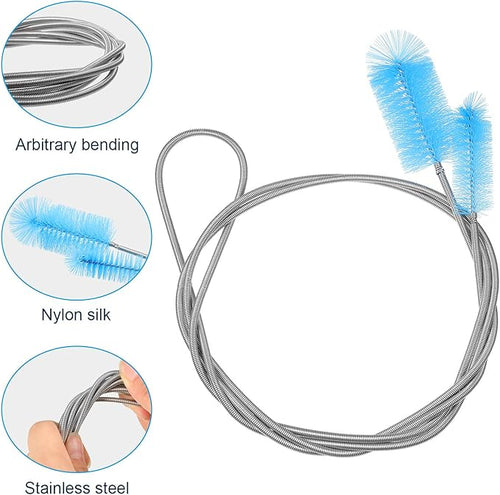 12 Pieces Aquarium Filter Brush Set Flexible Double Ended Hose Pipe Cleaning Stainless Steel Nylon Long Tube Cleaning Brush for Fish Tank Kitchen Glasses Drinking Straws Keyboard