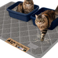 GORILLA GRIP Cat Litter Box Mat, 47x35, Cushioned Coil Mesh Litter Trapping Mats, Scatter Control Supplies for Less Mess, Phthalate Free, Ultra Deep Catch Grooves, Rinse or Vacuum to Clean, Gray