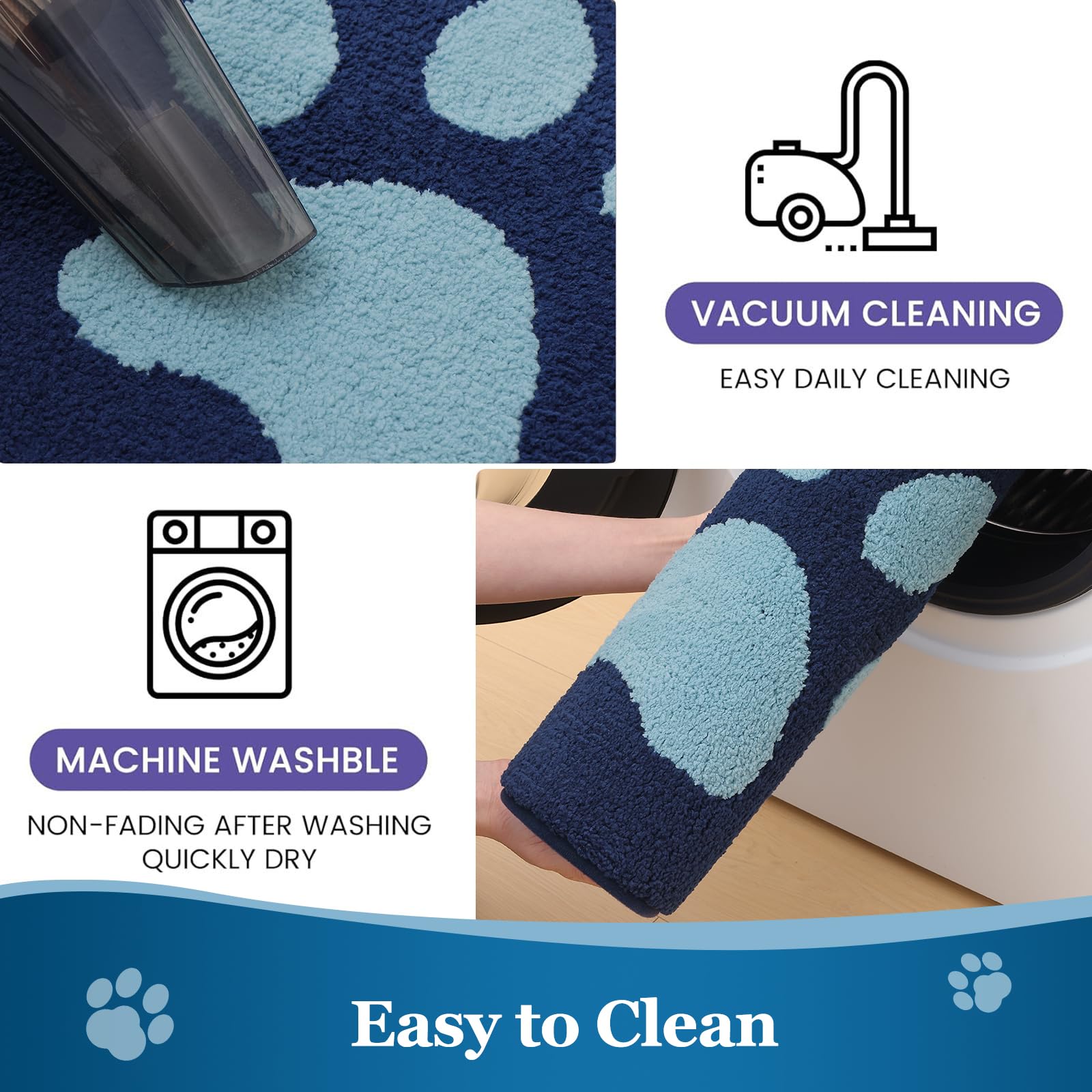 Buganda Dog Door Mat for Muddy Paws 47x24, Absorbent Doormat for Inside