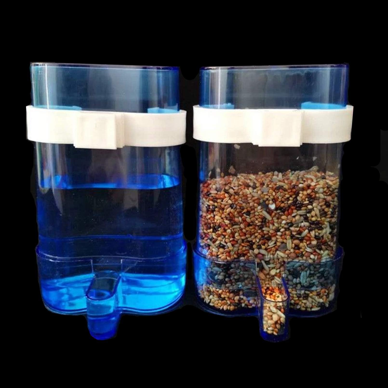 Parakeet Water Dispenser Parrot Water Feeder Bird Seed Container for Cage Cockatiel Cage Accessories Automatic Feeding for Budgies Finch Small Birds 2pcs