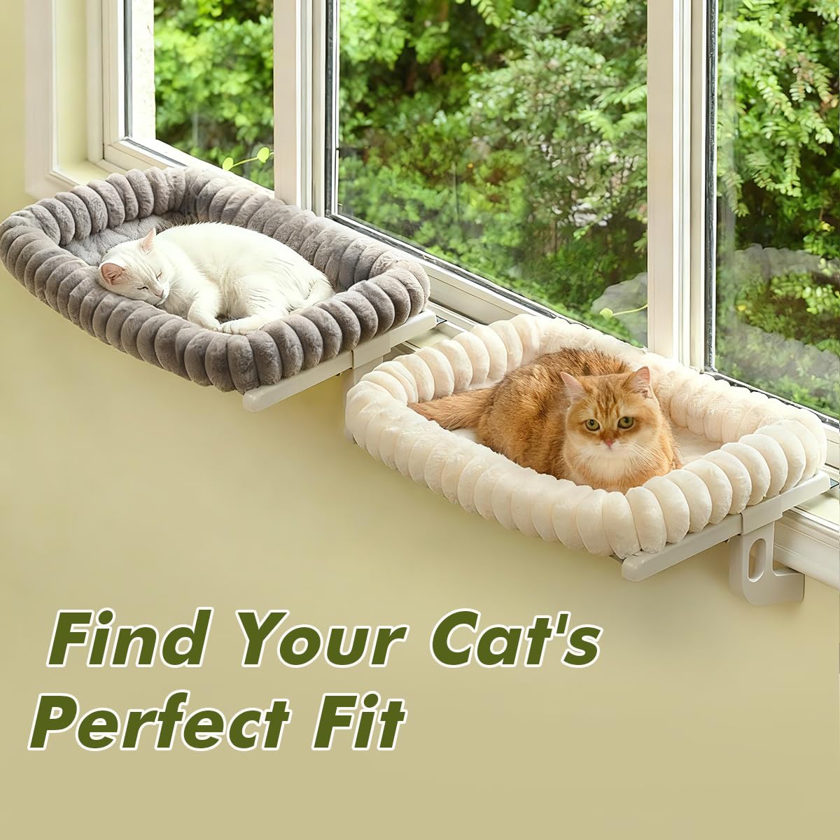 Zoratoo Cloud-Soft Cat Window Perch,Zipper Design Cat Seat with Metal Frame