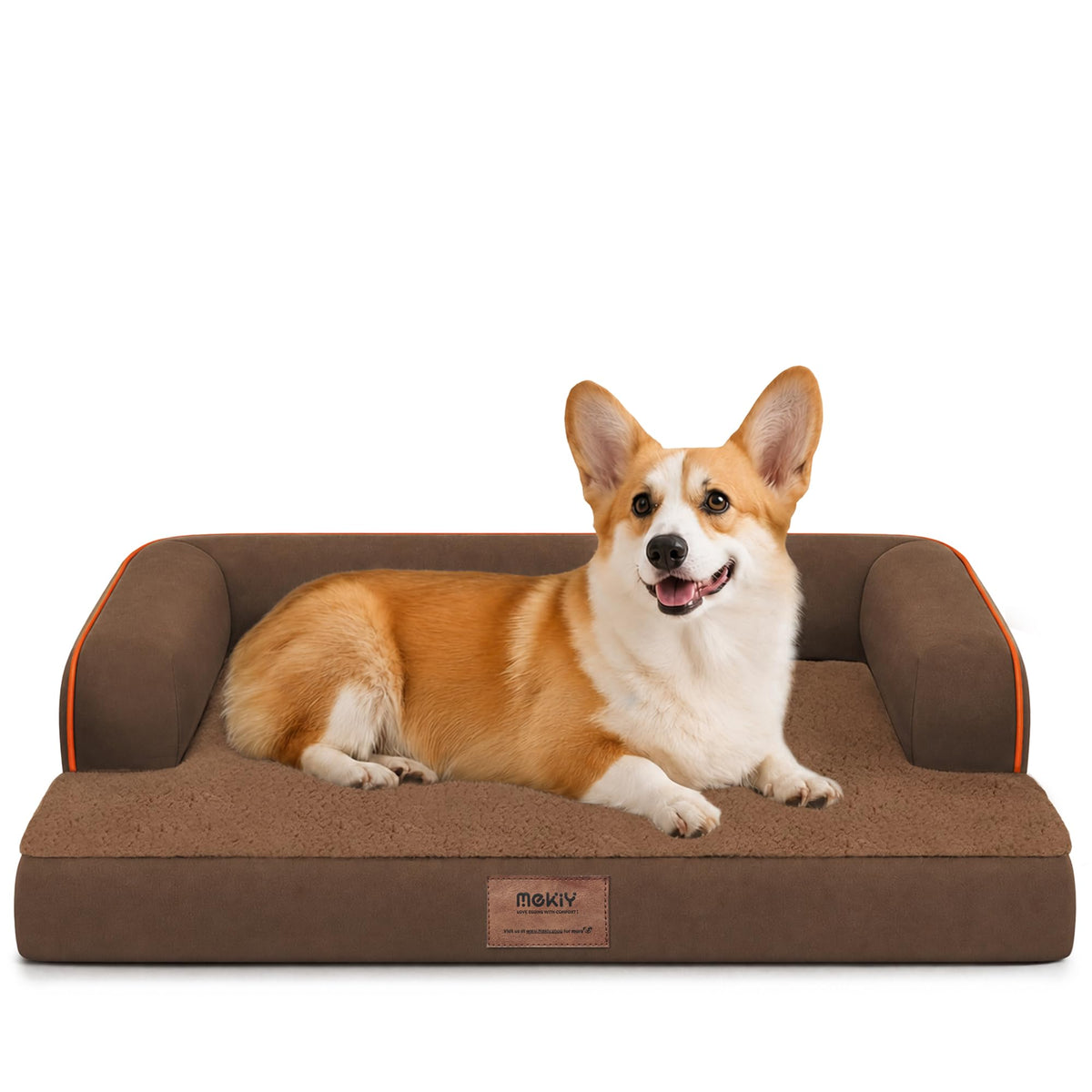 MEKIY Orthopedic Waterproof Dog Bed with Bolster for Extra Large Size Dogs