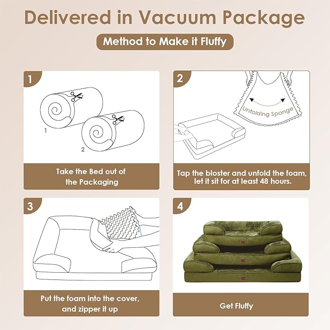 EHEYCIGA Orthopedic Dog Bed Medium Size Dog, Waterproof Washable Pet Beds