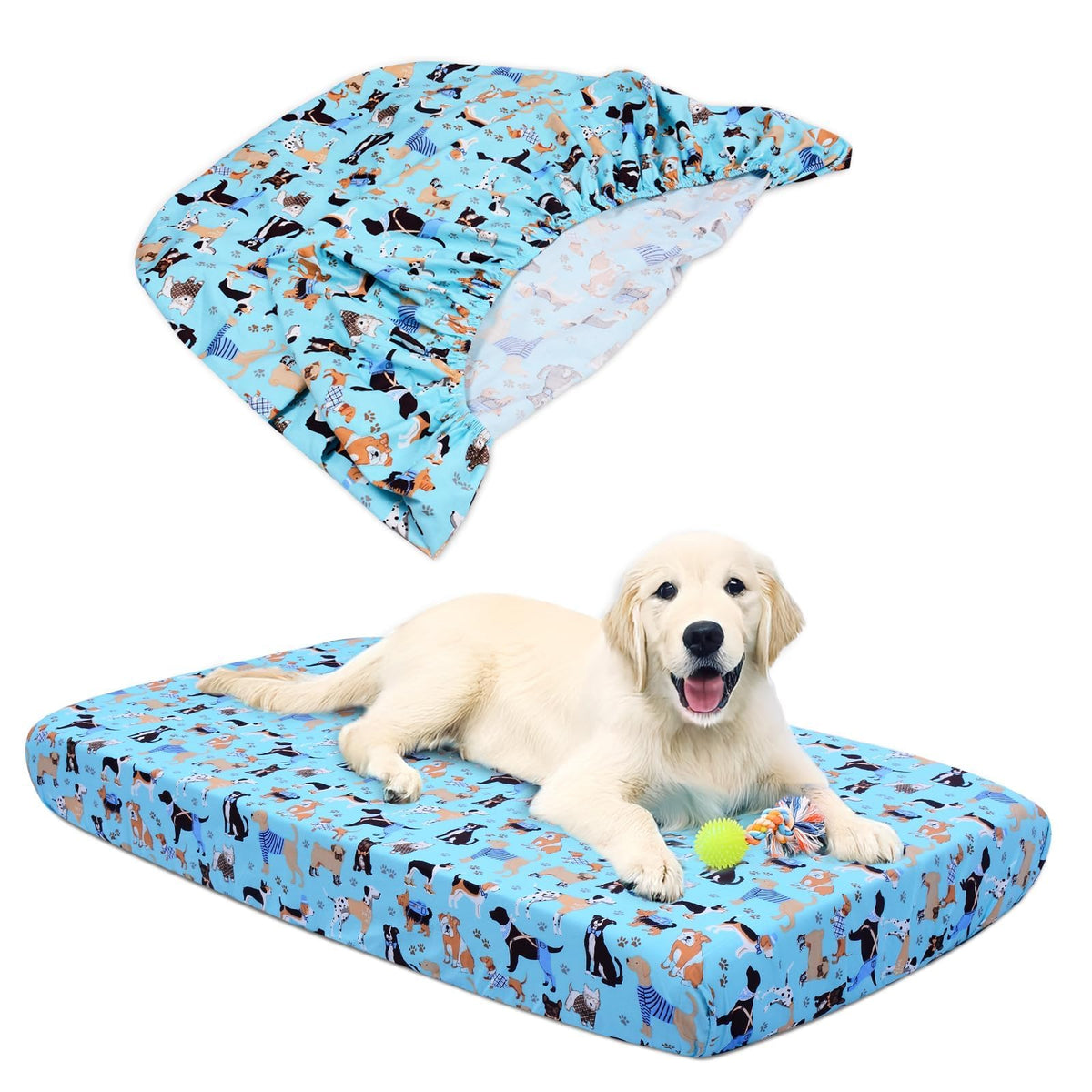 Hoopttay Dog Bed Covers Replacement Washable Elastic Edged 52" x 28" x 6"