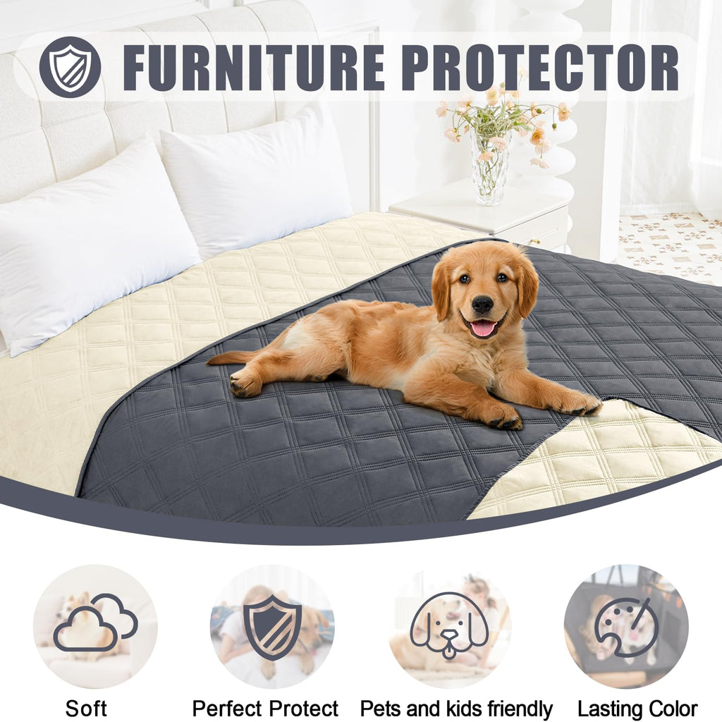 Smiry Waterproof Dog Bed Cover, Reversible Pet Blanket for Sofa Couch