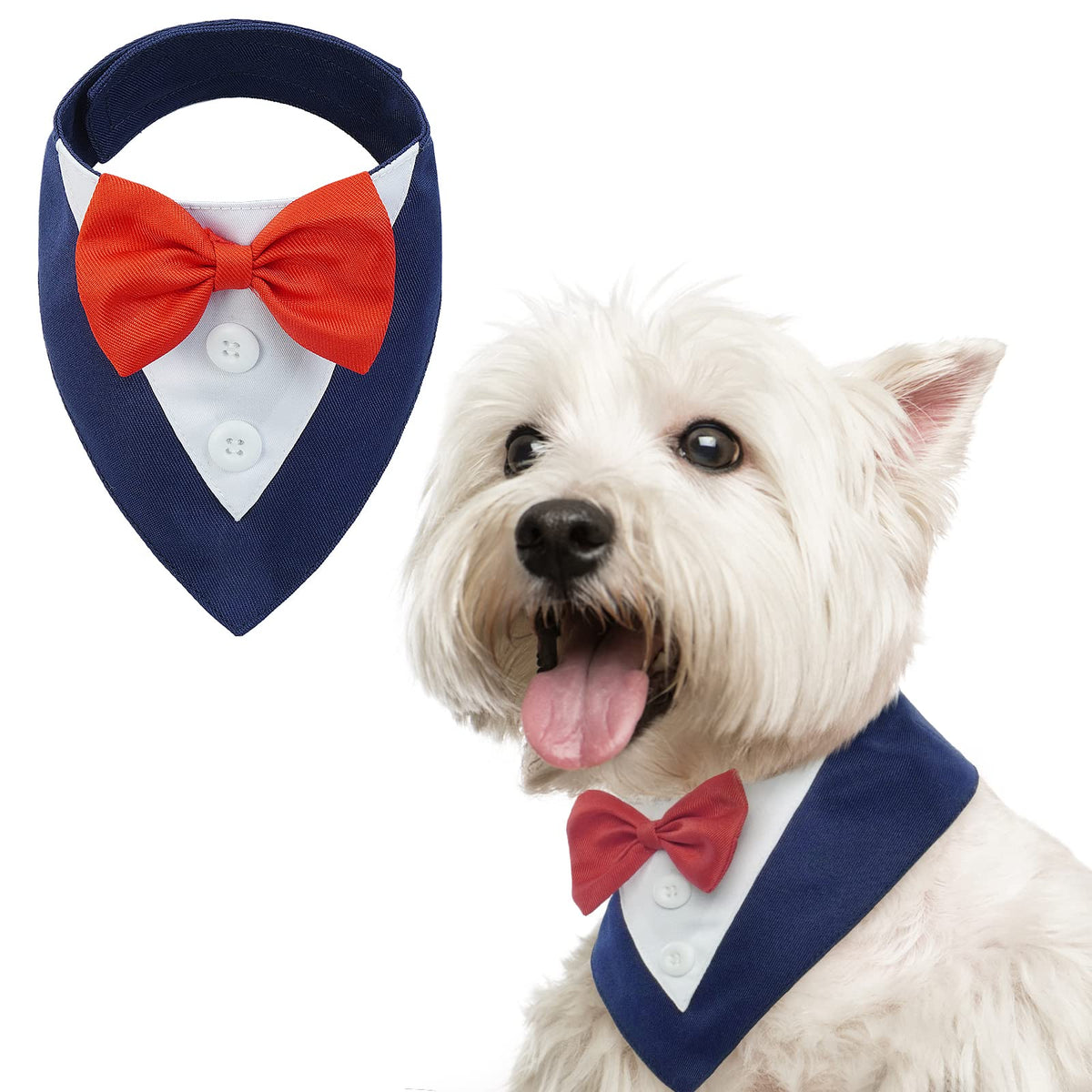 FUAMEY Dog Tuxedo for Large Dogs Suit Bandana Wedding Outfit Bow Tie Collar