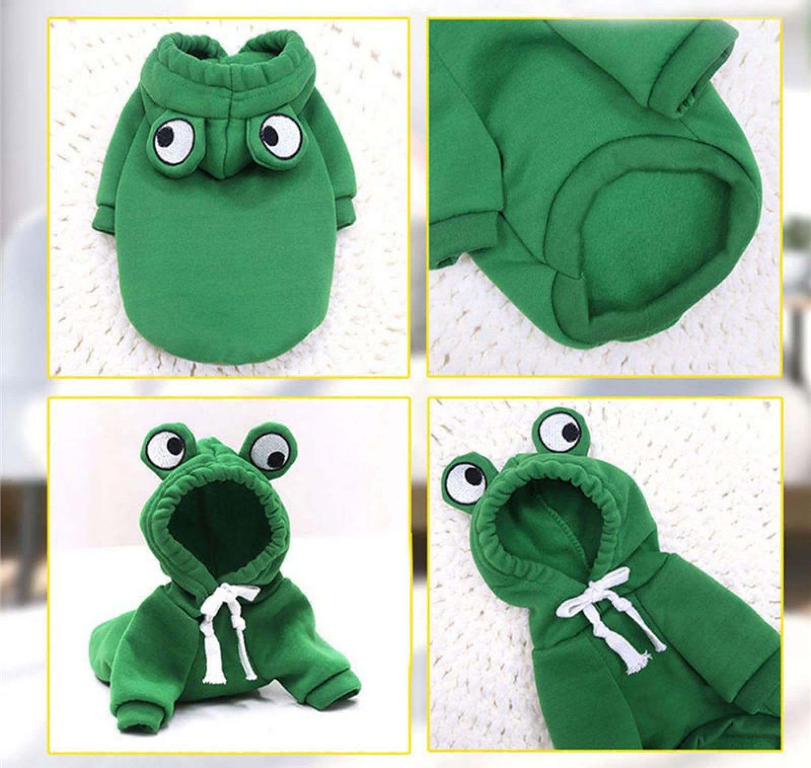 Maruomiki Warm Dog Winter Clothes Cute Dog Coat Hoodie, Green, L