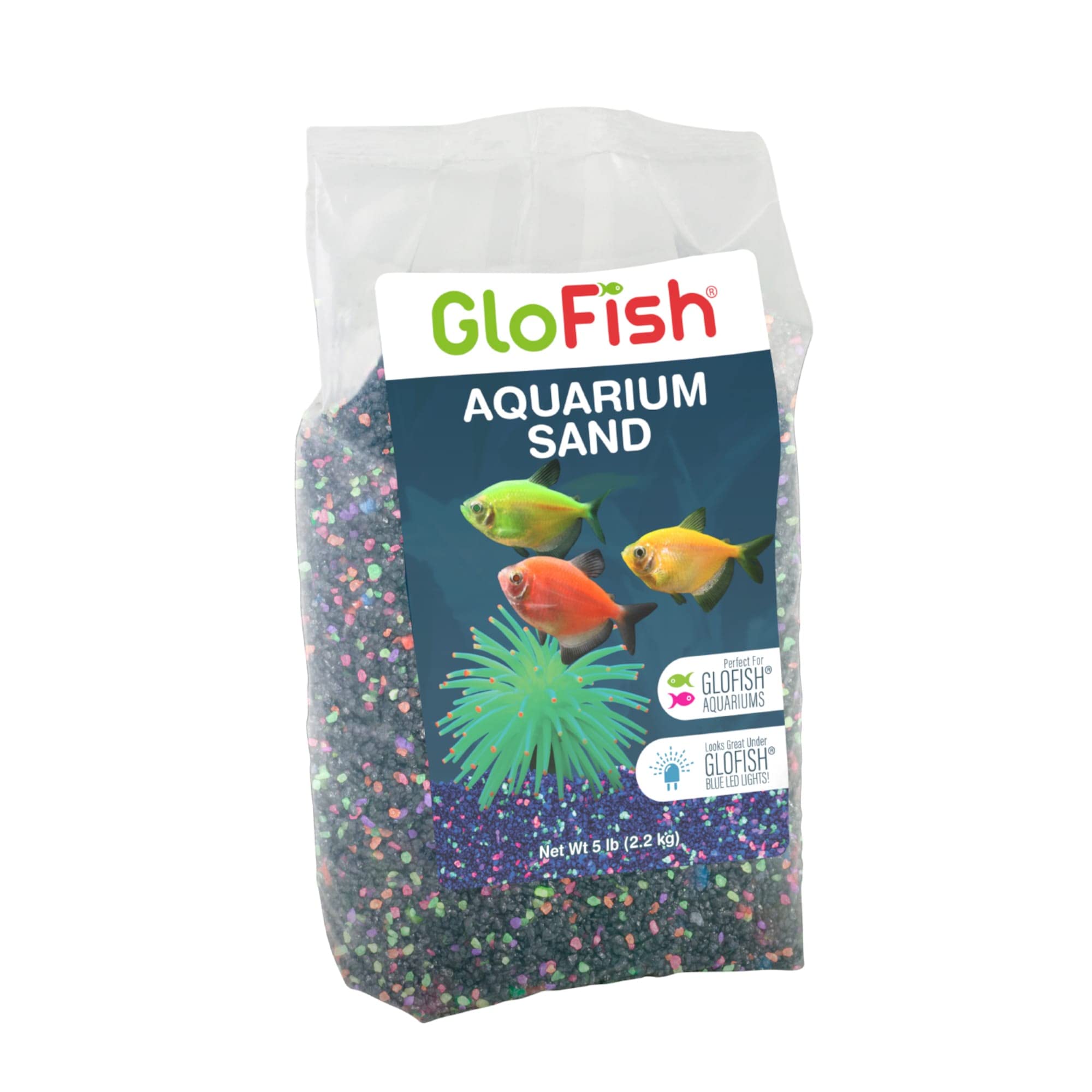 GloFish Aquarium Sand 5 Pounds, Black with Highlights, Complements GloFish Tanks and Décor