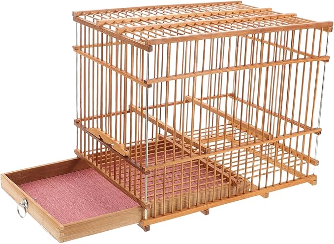 Hemoton Portable Lightweight Bamboo Bird Cage for Small Parrots Eco-Friendly Handwoven Bird Carrier with Unique Design for Travel and Outdoor Use