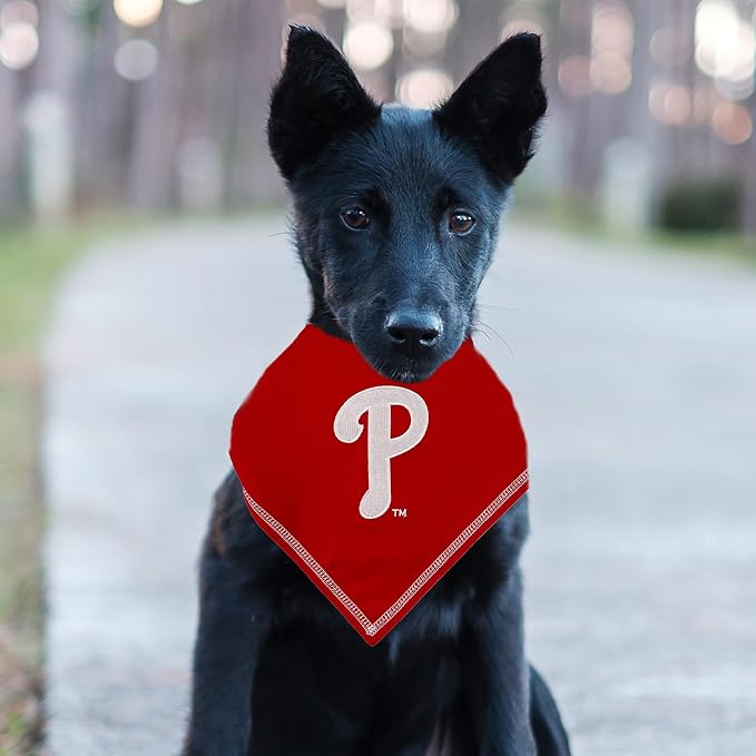 Pets First MLB Philadelphia Phillies TIE Bandana, Large/X-Large. Dog Bandana Scarf Bib for Pet Cat Dog. The Ultimate Game-Day, Party Bandanna, Birthday Event